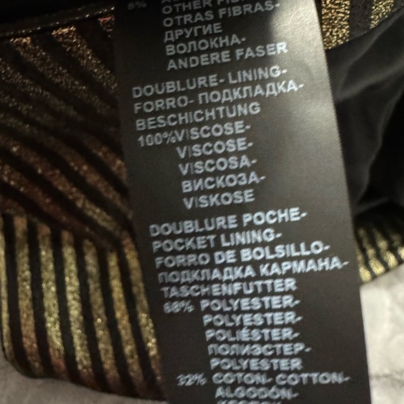 The Kooples Gold Striped Women’s Two Button Blazer Size 38 - Picture 11 of 12